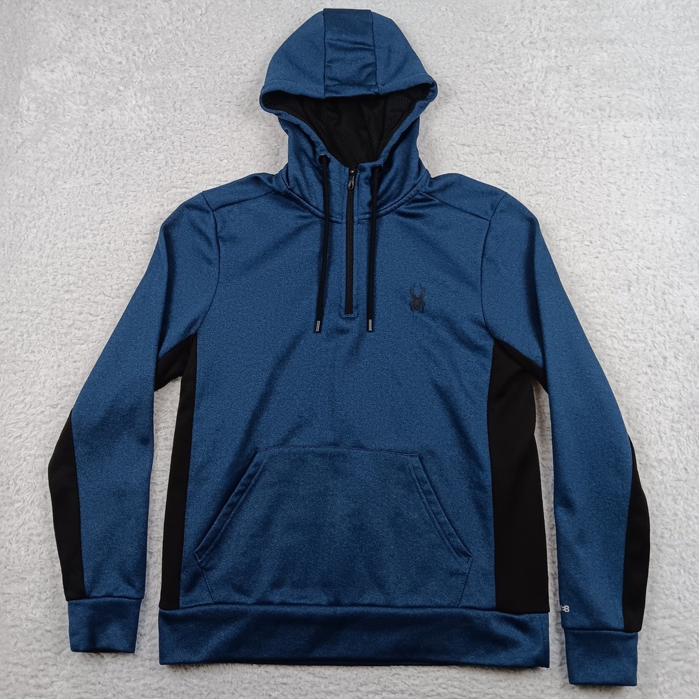 Spyder Hoodie Quarter Zip Pullover Mens Blue Marled ProWeb Athletic